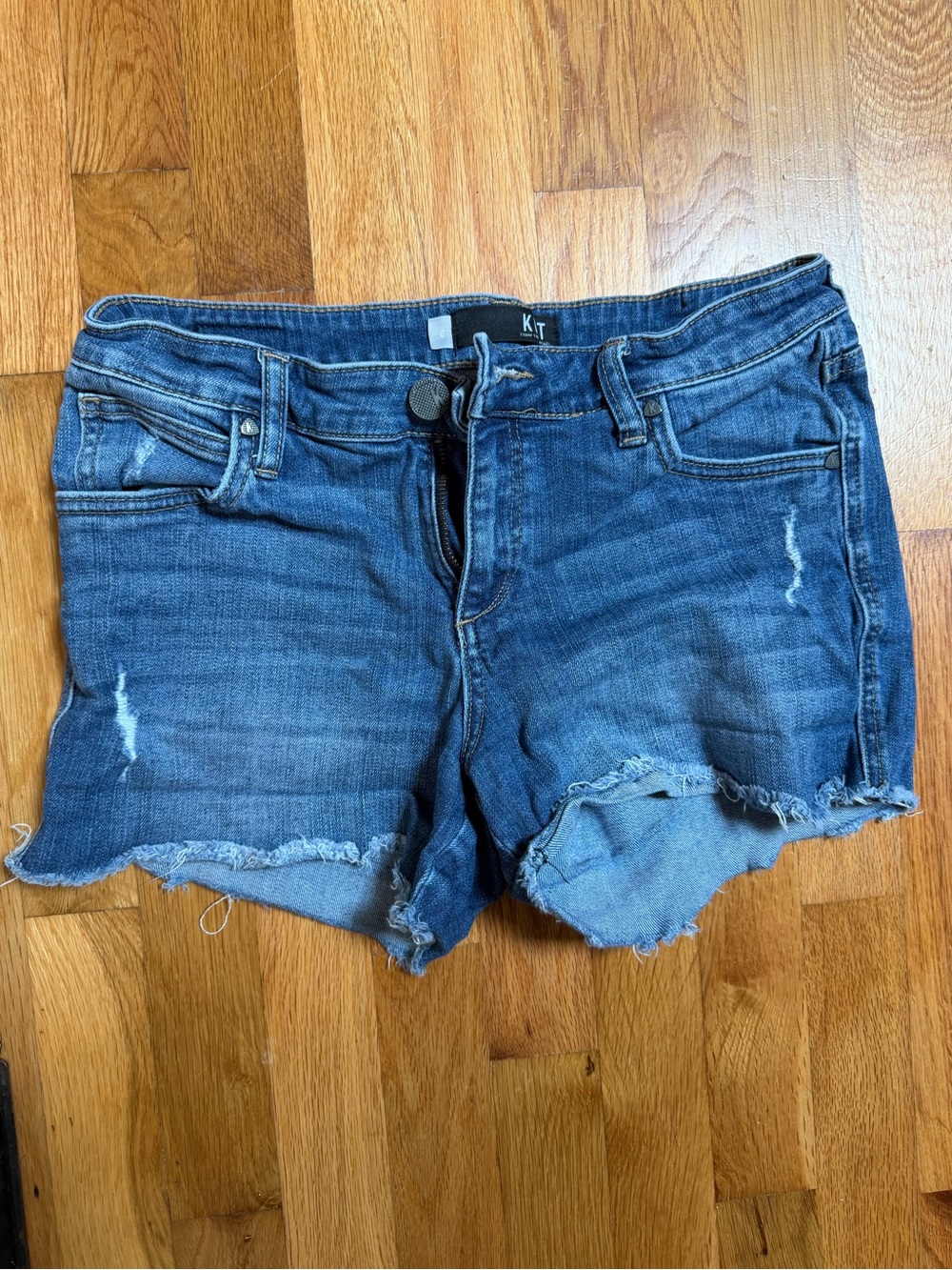 Kut From The Kloth Distressed Blue Denim Cutoff Shorts